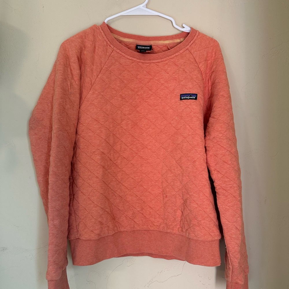 Patagonia Quilted Crew Neck Sweater - Peach